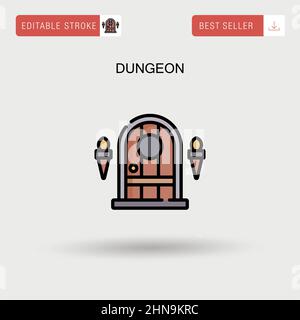 Dungeon Simple vector icon. Stock Vector