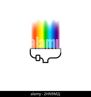 vacuum cleaner and rainbow. Logo and emblem concept, cleaning service Stock Vector