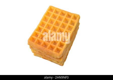 Belgian waffle isolated on white background. Stock Photo
