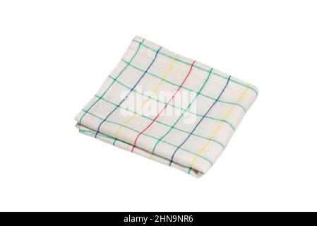 White napkin isolated on white background. Copy space. Stock Photo