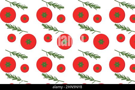 Vegetables pattern. Tomato. autumn harvest simple style top view Stock Vector