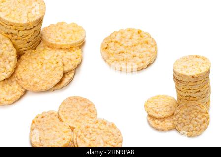 Rice wafer isolated on white background. Stock Photo