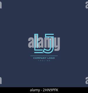 Abstract premium linear letter LJ logo icon design modern minimal style illustration. Stock Vector