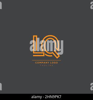 Abstract premium linear letter LQ logo icon design modern minimal style illustration. Stock Vector