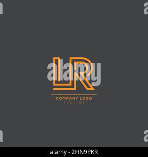 Abstract premium linear letter LR logo icon design modern minimal style illustration. Stock Vector