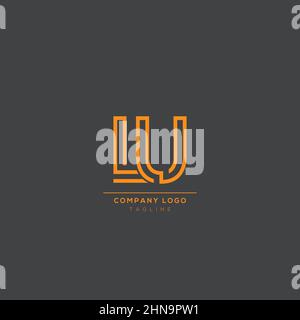 Abstract premium linear letter LU logo icon design modern minimal style illustration. Stock Vector