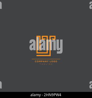 Abstract premium linear letter LT logo icon design modern minimal style illustration. Stock Vector