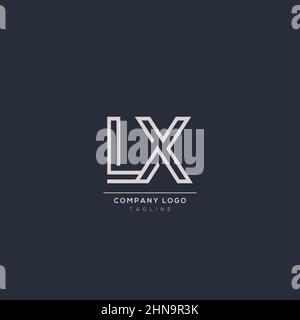 Abstract premium linear letter LX logo icon design modern minimal style illustration. Stock Vector