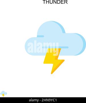 Simple black thunder icon. Thunderbolt and flash lighting sign Stock ...