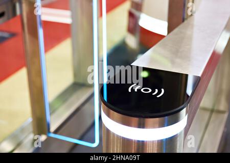 Modern baffle gate or turnstile Stock Photo