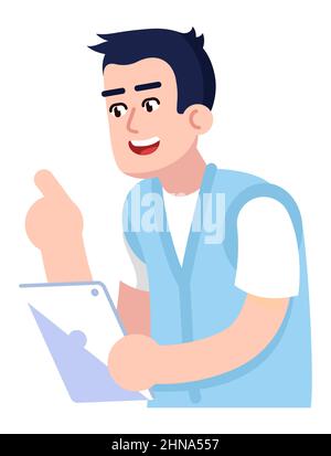Providing maintenance and repair semi flat RGB color vector illustration Stock Vector