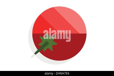 Tomato icon in flat cartoon style. Abstract vegetables.Abstract vegetable tomato Stock Vector