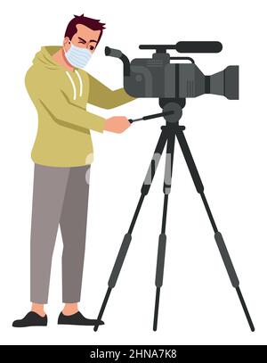 Film production semi flat RGB color vector illustration Stock Vector