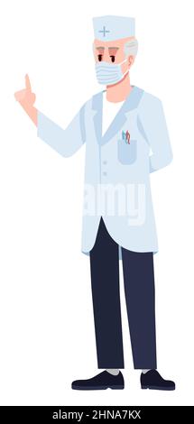 Giving instructions to patients semi flat RGB color vector illustration Stock Vector
