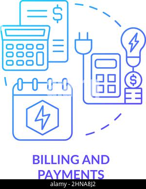 Billing and payments blue gradient concept icon Stock Vector