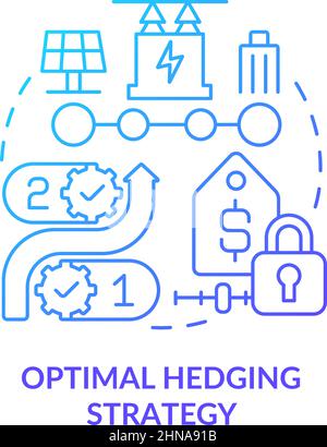 Optimal hedging strategy blue gradient concept icon Stock Vector