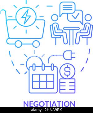 Negotiation blue gradient concept icon Stock Vector