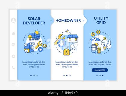 Power purchase agreements provide blue and white onboarding template Stock Vector
