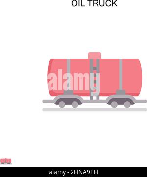 Oil truck Simple vector icon. Illustration symbol design template for web mobile UI element. Stock Vector