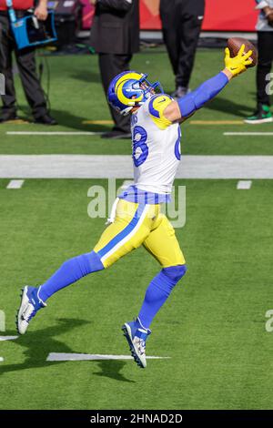 Los Angeles Rams tight end Brycen Hopkins (88) against the San Francisco  49ers in an NFL football game, Sunday, Oct. 30, 2022, in Inglewood, Calif.  The 49ers won 31-14. (AP Photo/Jeff Lewis