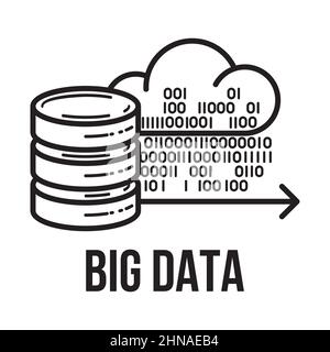 Big Data. Smart manufacturing IT technology development and integration. Server logo design template. Big data logo concept. Data Center symbol. Stock Vector