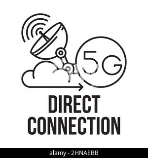 5G, direct connection, Next-generation high-speed communication. New generation communication station. Vector icon. Stock Vector