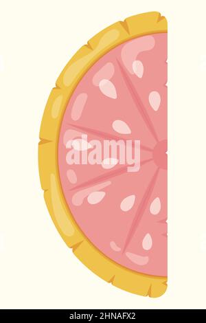 Grapefruit Inflatable Mattress Icon for pool party, beach holiday and hotel vacation Stock Vector