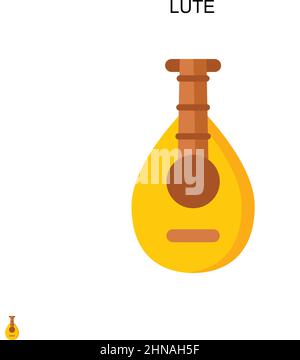Lute Simple vector icon. Illustration symbol design template for web mobile UI element. Stock Vector