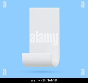 3D render Paper scroll with cartoon style Stock Vector