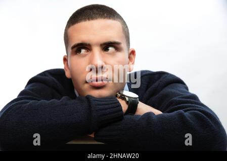 young men posing studio photoshoot Stock Photo - Alamy