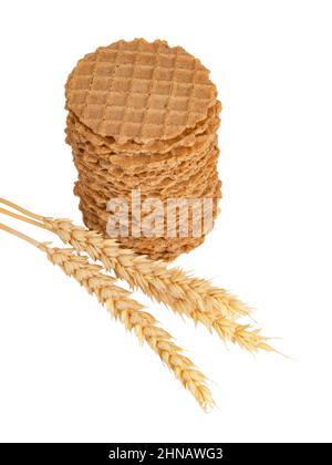 Bread crispy wafers isolated on the white background Stock Photo