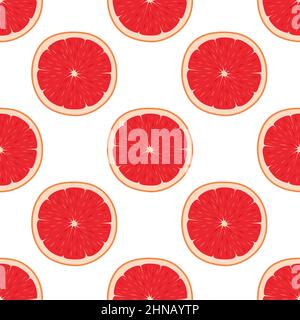 Bright seamless pattern with grapefruits, vector illustration Stock Vector