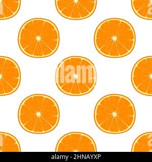 Bright seamless pattern with oranges, vector illustration Stock Vector