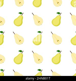 Seamless pattern with pears, vector illustration Stock Vector