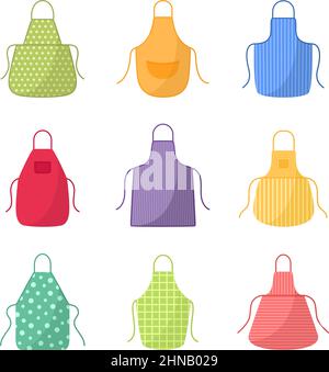 Set of bright aprons, vector illustration Stock Vector