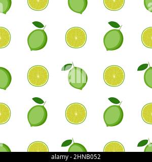 Bright seamless pattern with limes, vector illustration Stock Vector