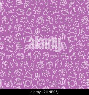 Communication seamless pattern with thin line icons Stock Vector