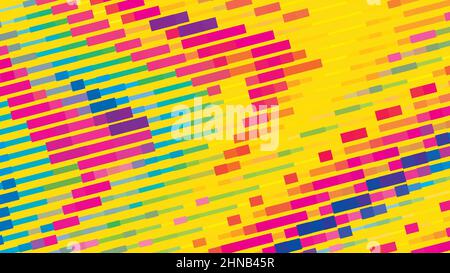 Abstract multicolor geometric ornament with diagonal color stripes. Decorative vector graphic pattern Stock Vector