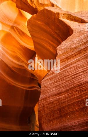 Scenic vertical shot of a rocky desert with textured orange stones Stock Photo