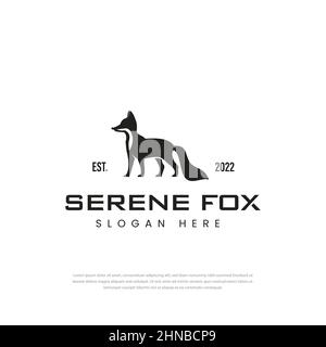 Elegant standing fox logo,Can be used for business, community, foundation, technology, service company. Vector Logo Design Illustration. Stock Vector