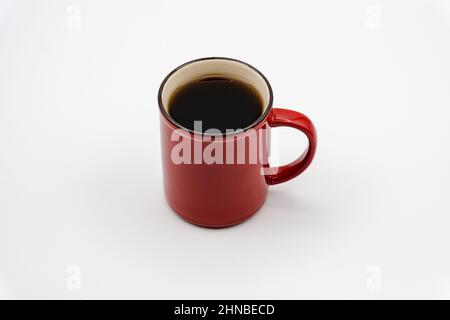 Coffee red cup with white background Stock Photo
