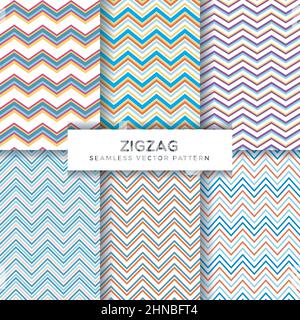 Zigzag Seamless Vector Patterns Design Collection Stock Vector
