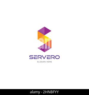 Purple Geometry Letter S Logo Design Stock Vector