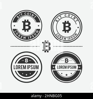 Cypto Bit Coin Logo Design Collection Stock Vector