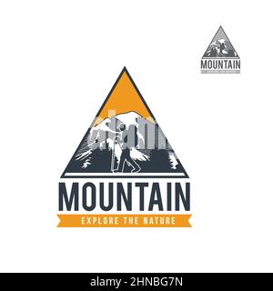 Mountain Adventure Expedition Logo Design Template Stock Vector
