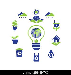 Eco Green Logo Icon Symbol Collection Stock Vector