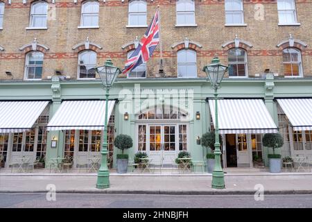 London, UK. Exterior view of the Charlotte Place hotel in Fitzrovia. Stock Photo
