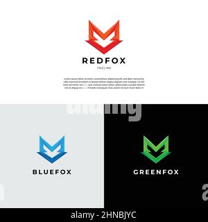 Simple Geometric Fox Shape Logo Sign Symbol Icon Stock Vector