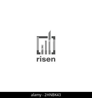 Simple Graphical Increase Logo Design Template Stock Vector