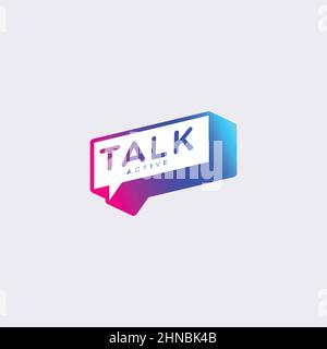 Colorful Gradient Bubble Talk Logo Design Template Stock Vector